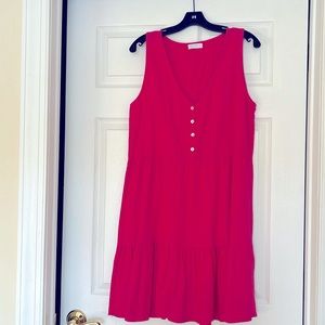 Linen blend fuschia dress